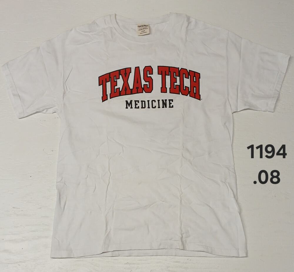 Comfort Wash (Large) White TTU Medicine Short Sleeve TShirt